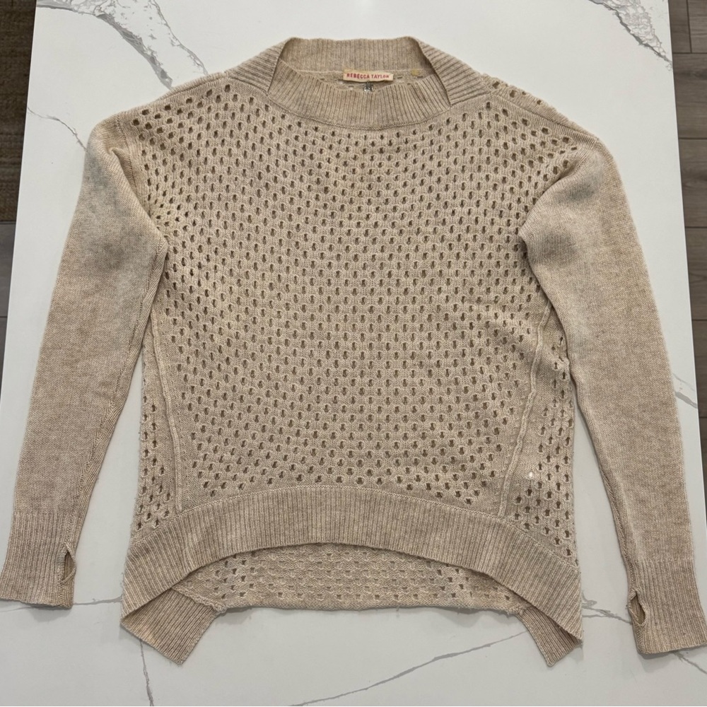 Rebecca Taylor Cream Crew Neck Sweater